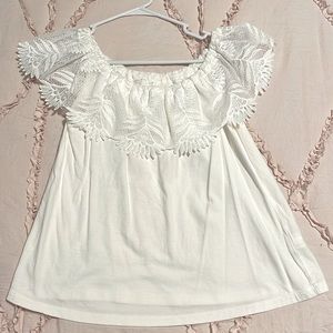 Ruffled White Blouse